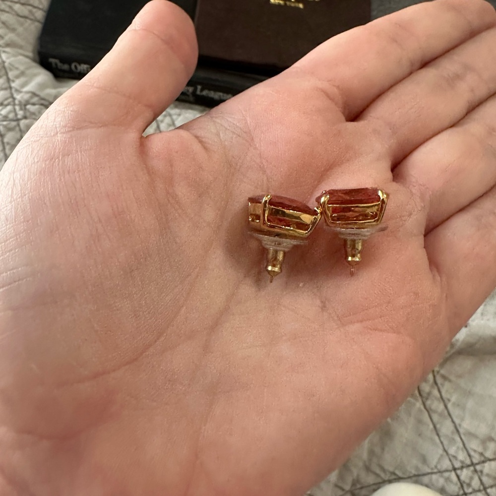 Kate Spade Orange Earrings with Gold Detail - Picture 2 of 3
